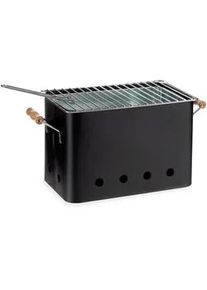 Grill Tragbar Eisen/Zink , Schwarz , Metall , 32x20.7x20.5 cm , Grills, Holzkohlegriller