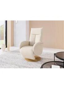 Sit & More Sit & More Relaxsessel , Sandfarben , Textil , Eiche , furniert, Sperrholz , 75x112x82 cm , Goldenes M, Oeko-Tex® Standard 100, Made in Europe, DGM-Klimapakt , Relaxfunktion, Liegefunktion, Sitzfläche 360° drehbar, gepolsterte Armlehnen , Wohnzimmer, Sessel, Relaxsessel