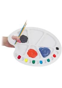 Relaxdays Mischpalette , Weiß , Kunststoff , 34x1.5x25 cm , Dekoration, Malbedarf & Bastelbedarf