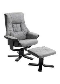 HOMCOM Relaxsessel mit Hocker, Fernsehsessel, Polstersessel TV Sessel mit Liegefunktion , Kunststoff , 82.5x109x78 cm , Gartenmöbel, Gartenliegen, Relaxliegen