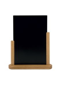 Securit Pizarra elegante grande de madera con acabado en teca lacada