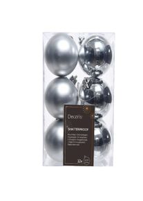 Decoris Caja De 12 Bolas Plata Decorativas Para Arbol De Navidad Ø6Cm
