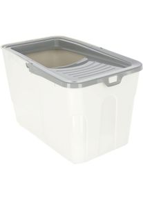 KERBL Pet Buxo Katzentoilette, grau/blau, mit Schaufel, 56x39x38.5cm