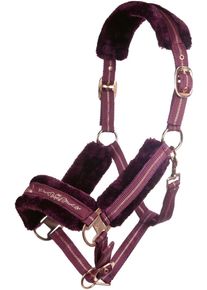 HKM Rosegold Halfter, bordeaux/rosegold, Vollblut