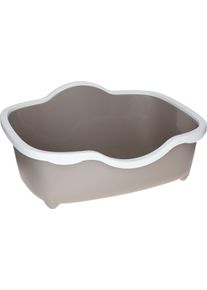 KERBL Pet Très Chic Open Katzentoilette, weiß/taupe, 56x39x26cm