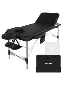TecTake Lettino da massaggio a 3 zone Phuket, borsa da trasporto,telaio in alluminio - nero - 405582