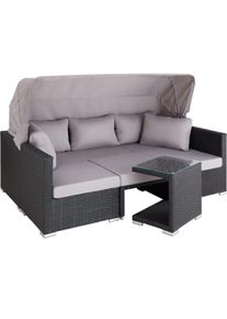 TecTake Lounge in rattan San Marino - nero - 403426