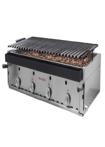 Barbacoa de 120 con parrilla elevable de acero pavonado Maiser