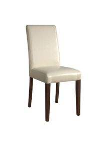 Cadeiras de jantar Bolero Cadeiras de jantar em pele sint&eacute;tica na cor creme, 2 pe&ccedil;as
