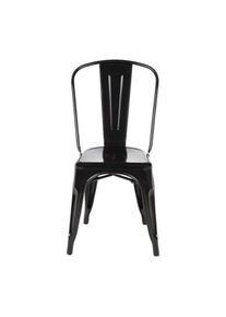 Silla de bistró Bolero de acero negro (paquete de 4)