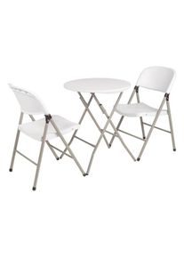 Cadeiras dobráveis Bolero feitas de plástico e aço em branco, 2 peças