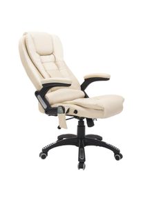 HOMCOM Poltrona Sedia da Ufficio Massaggiante con Riscaldamento Crema