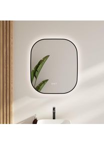 rivea Yara Miroir éclairé l: 60 cm, avec éclairage sur le pourtour et cadre contrastant noir mat, BR0124MI,