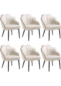 TecTake Sillón de cóctel HELLEN, acolchado con tapizado de terciopelo crema/negro - 405829