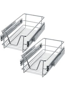 TecTake 2 Cassetti telescopici per gli armadi di cucina e camera da letto - 30 cm - 403436