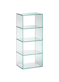 Xora Regal , Transparent , Glas , 3 Fächer , 40x99x30 cm , in verschiedenen Größen erhältlich , Wohnzimmer, Regale, Bücherregale
