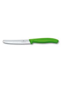 Victorinox Swiss Classic, coltello da tavola, lama ondulata da 11 cm, manico verde.
