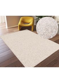 my home Teppich »Wohlde, Made in Belgium« rechteckig 10 mm Höhe Woll-Look, meliert, waschbar, Scandi, pflegeleicht in beige