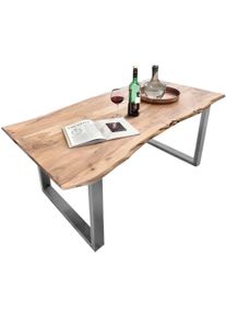 Sit Baumkantentisch mit Baumkante wie gewachsen in braun, Größe B/H/T: 200 cm x 76 cm x 100 cm