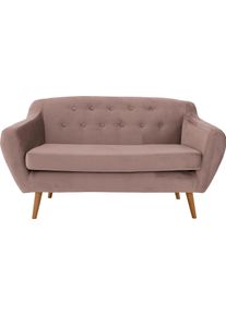 Home Affaire 2-Sitzer »Renne« mit Heftung im Rücken im skandinavischem Stil in beige, Größe B/H/T: 128 cm x 78 cm x 73 cm