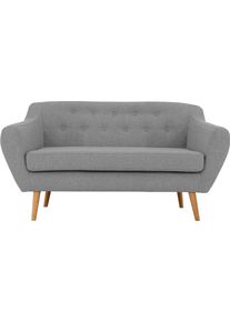Home Affaire 2-Sitzer »Renne« mit Heftung im Rücken im skandinavischem Stil in grau, Größe B/H/T: 128 cm x 78 cm x 73 cm