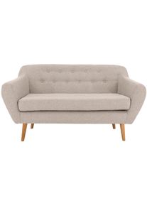 Home Affaire 2-Sitzer »Renne« mit Heftung im Rücken im skandinavischem Stil in beige, Größe B/H/T: 128 cm x 78 cm x 73 cm