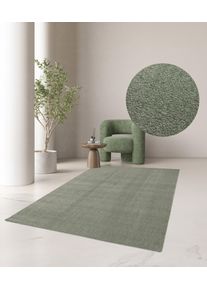 my home Teppich »Adrienne, Made in Belgium« rechteckig 11 mm Höhe waschbar, pflegeleicht, einfarbig, besonders weich in grün