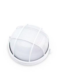 Aplique redondo de aluminio con rejilla BLANCO E27