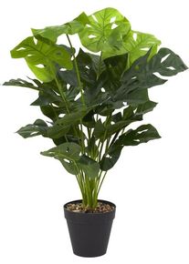 NATURN LIVING Pianta di plastica Monstera Deliciosa - &oslash; 16,5 x 70 cm - Pianta dei fori - Piante finte - Verde