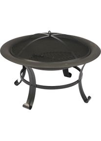 WDMT Elegante braciere - &Oslash; 76 x 53 cm - Con parascintille - Adatto per giardino e terrazza - Nero