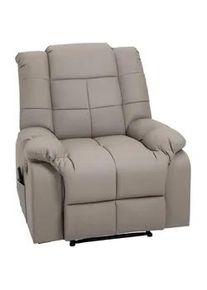 HOMCOM Massagesessel Elektrisch Fernsehsessel mit Liegefunktion 8 Massagepunkte Grau , Leder , Echtholz,Eukalyptusholz , Füllung: Schaumstoff,Schaumstoff , 99x99x94 cm , Wohnzimmer, Sessel, Massagesessel