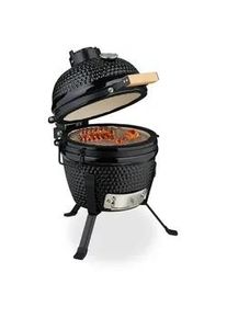 Relaxdays Kamado-Grill , Schwarz , Keramik, Metall , 56.5 cm , Grills, Holzkohlegriller