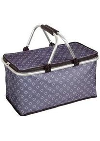 Kesper Einkaufskorb , Blau , Metall, Textil , rechteckig , 50x29x25.5 cm , faltbar, Griffe, Deckel , Ordnen & Aufbewahren, Körbe, Einkaufskörbe