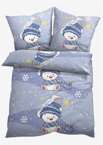 P&aring;slakanset med nallebj&ouml;rn - bl&aring; - storlek 135x200 cm - bonprix