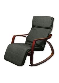 Poltrona Relax Cadeira de Baloiço com Apoio para Pés Mod. ZEN NOZES PRETO por Yelloo