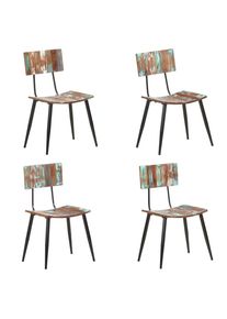 vidaXL Sillas de comedor 4 unidades madera maciza reciclada
