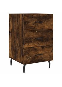 vidaXL Mesita de noche madera de ingeniería roble ahumado 40x40x66 cm