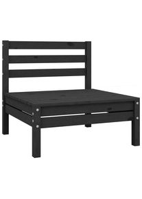 vidaXL Sofá central de jardín madera maciza de pino negro