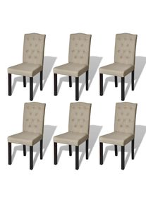 vidaXL Sillas de comedor 6 unidades de tela camel