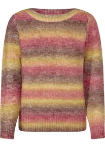 Damen Strickpullover mit Farbverlauf kirsche-taupe-gemustert Größe 44