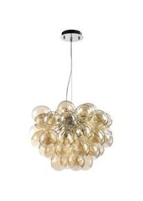 Maytoni Pendelleuchte , Nickelfarben, Bernsteinfarben , Metall, Glas , 50x40x50 cm , beliebig kürzbar , Lampen & Leuchten, Innenbeleuchtung, Hängeleuchten, Pendelleuchten