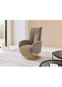 Sit & More Sit & More Relaxsessel , Hellbraun , Textil , Eiche , furniert, Sperrholz , 75x112x82 cm , Goldenes M, Oeko-Tex® Standard 100, Made in Europe, DGM-Klimapakt , Relaxfunktion, Liegefunktion, Sitzfläche 360° drehbar, gepolsterte Armlehnen , Wohnzimmer, Sessel, Relaxsessel