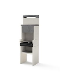 MAESTRO FERRETERO MF - Barbecue a carbonella modello VENIT flex hotte (Grigio/Bianco - 59 x 47 x 185 cm) RIF: 4410