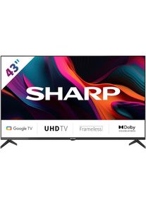 Sharp , LED-Fernseher »4T-C43GLx« 108 cm/43 ′′ Smart-TV 4K Ultra HD, Dolby Atmos, Dolby Vision, HDMI 2.1 mit eARC) , schwarz , Mini Composite/CVBS +..