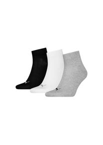 Puma , Kurzsocken »QUARTER PLAIN 3P« 3 Paar tlg. Atmungsaktiv, Rippenbündchen, weiche Baumwollmischung , 1x schwarz, 1x weiß, 1x grau-meliert ,...