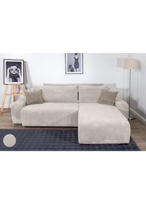 Collection AB , Ecksofa »Pia, L-Form, Breite 237 cm, mit Schlaffunktion« , beige