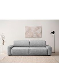Home Affaire , 3-Sitzer &raquo;TORGE (257cm), Sofa, Schlafsofa in Cord, Samtvelours, Struktur fein&laquo; rundes Design, Schlaffunktion u. Bettkasten,...