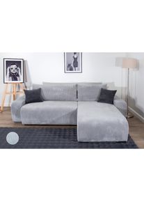 Collection AB , Ecksofa »Pia, L-Form, Breite 237 cm, mit Schlaffunktion« , hellgrau
