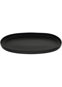 Creatable , Servierplatte »Uno Black« Premiumproduktion "Made in Europe" mit seidenmatter Glasur, 33 cm , Schwarz