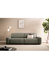 Home Affaire , 3-Sitzer &raquo;TORGE (257cm), Sofa, Schlafsofa in Cord, Samtvelours, Struktur fein&laquo; rundes Design, Schlaffunktion u. Bettkasten,...